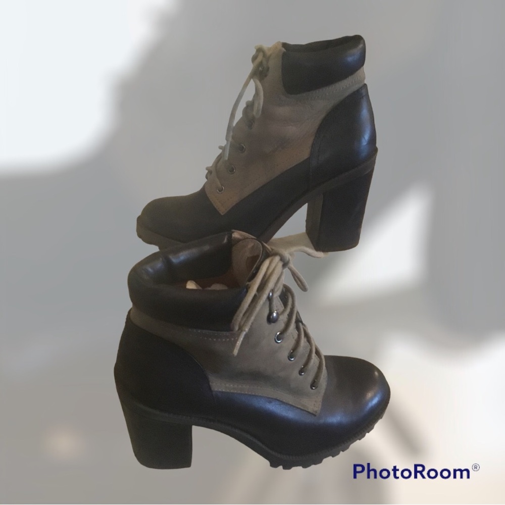 Black & Taupe Boots - Picture 1 of 6